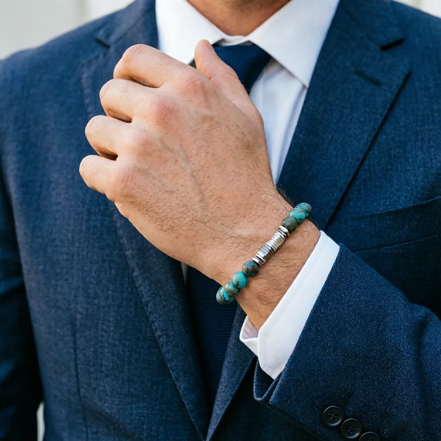 Stylish Natural Stone Beaded Men Bracelet Grade A Handmade Energy Beads Healing Meditation Braslet Charm Business Homme Jewelry