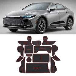 17 pcs Car rubber anti-slip mat coaster Door Slot Mat Set For Toyota Crown 2022 2023 accessories