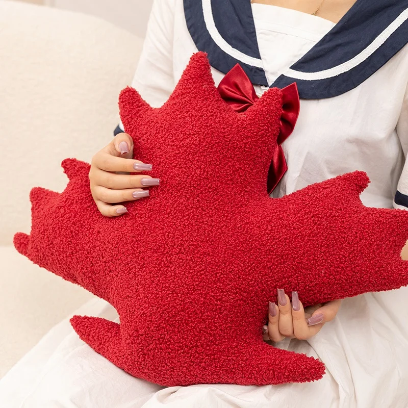 Almohada creativa de felpa con forma de hoja de arce, almohada suave y acogedora para dormir, cojín para sofá, silla, decoración bonita para el hogar, bonito regalo