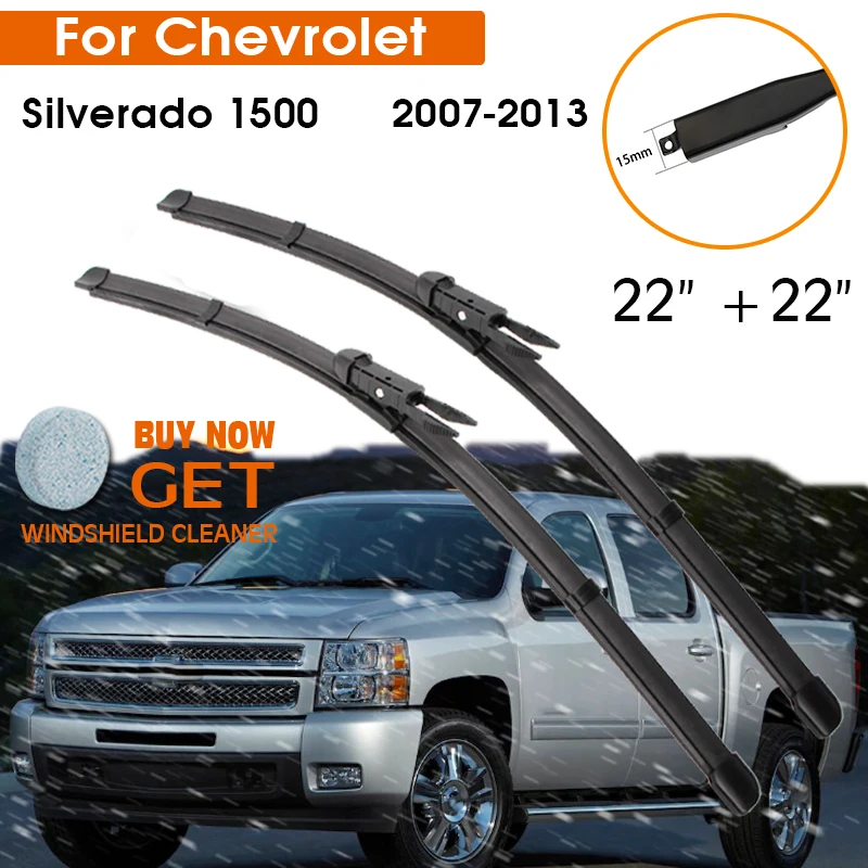 

Щетки стеклоочистителя для Chevrolet Silverado 1500 2007-2013, резиновые силиконовые сменные щетки для лобового стекла, передние, 22+22 дюйма, для лево- и праворульных автомобилей, аксессуар
