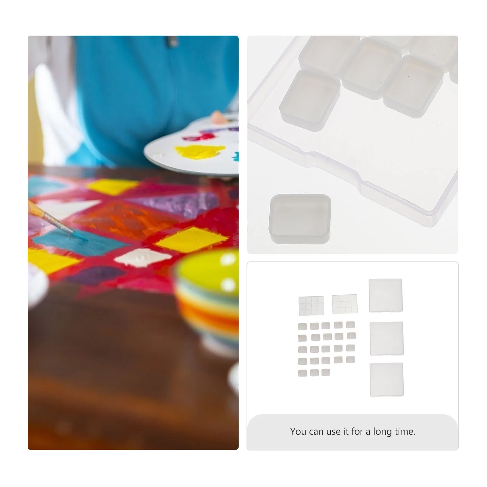 Scatola per pigmenti per acquerello da 25 pezzi Scatola per palette per acquerello in plastica portatile per pittura da viaggio Contenitore per pigmenti per vassoio artistico fai da te