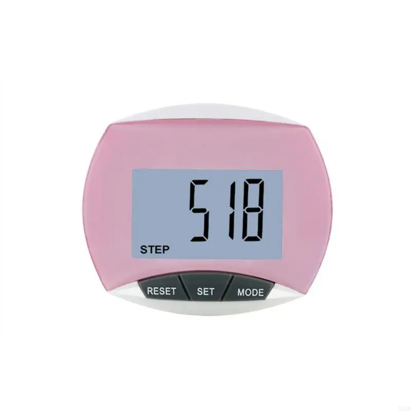 Y55E Pocket Pedometer Step Counter Walking Distance Calorie Counter with Large LCD Display Ranges 0~99999 Steps 0~999.99