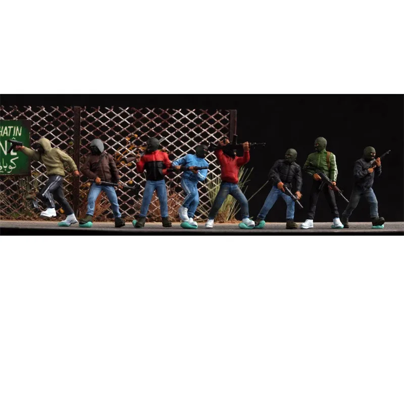 โมเดลเรซิ่นทาสีขนาด 1:72 ชุด 8 ตัว ทหารจอมดุ สำหรับประกอบฉาก DIY ของสะสม ตกแต่ง