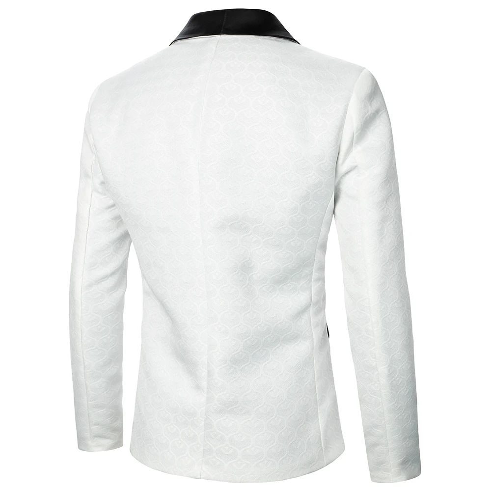 Men's Suit Jacket Single Button Flowers Texture Casual Style Men's Blazer Top Wedding Dinner Party Band Performance Men's Suit