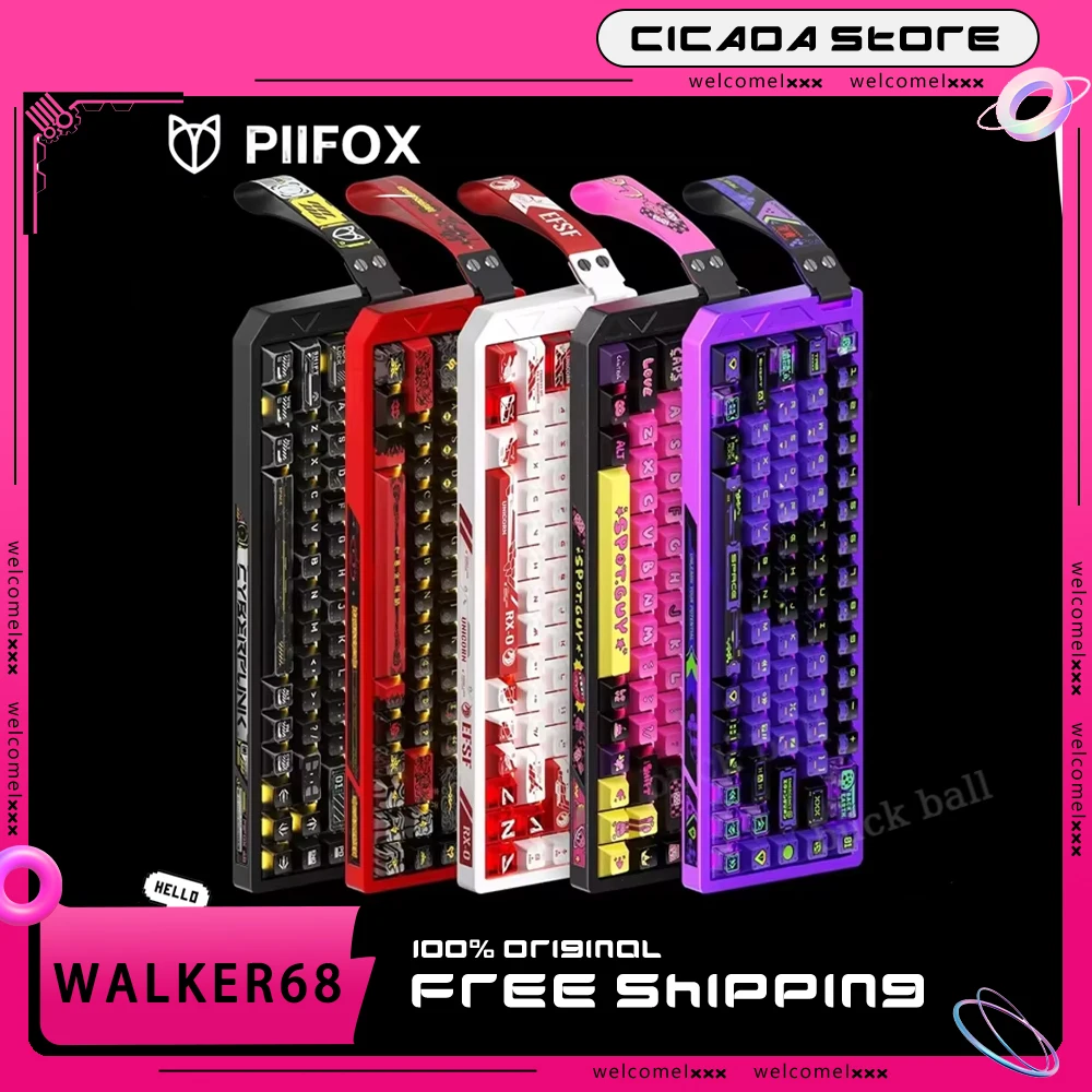 PIIFOX Walker68 Magnetic Switch Keyboard 8000Hz RT0.01 Aluminium Gaming Keyboards Custom Wired Mechanical Keyboard PC Accessory