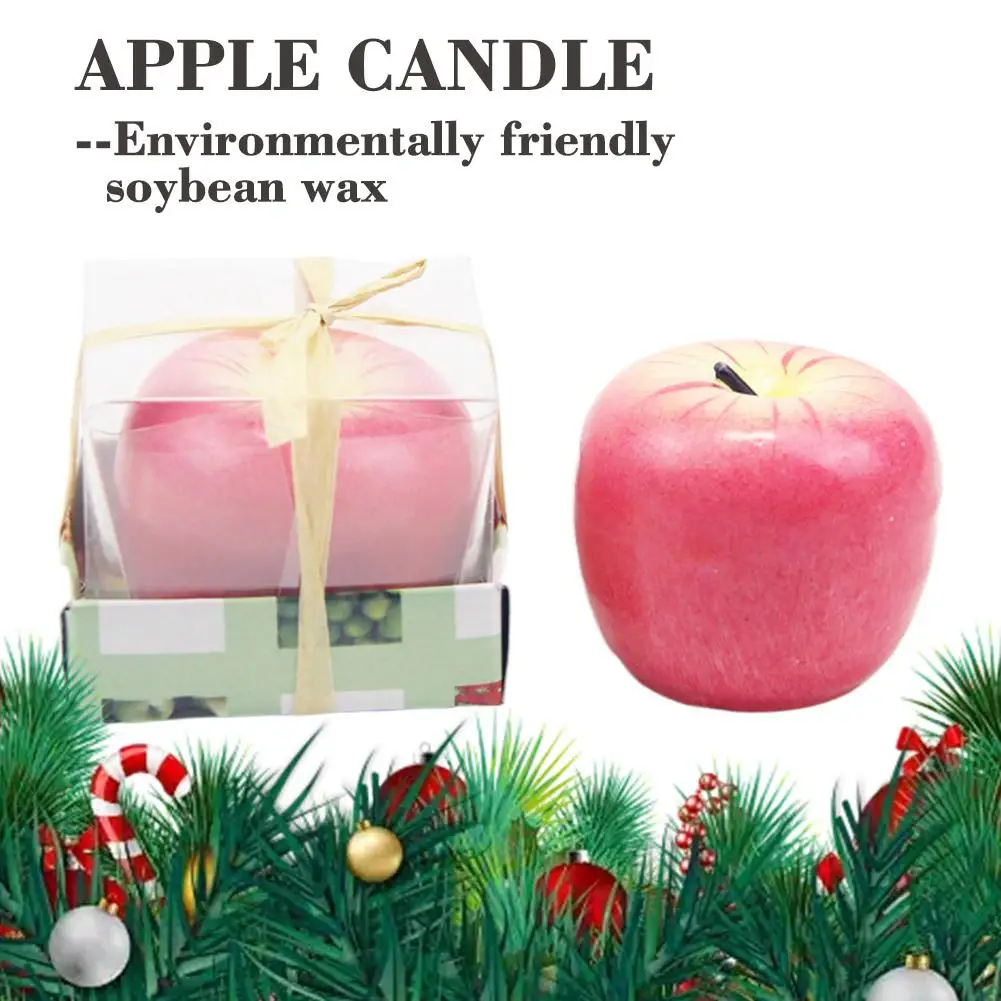 

Apple Shaped Candle Aromatherapy Candles Gifts, Simulated Red Apple Candles Table Decorations For Christmas Party Home Decor