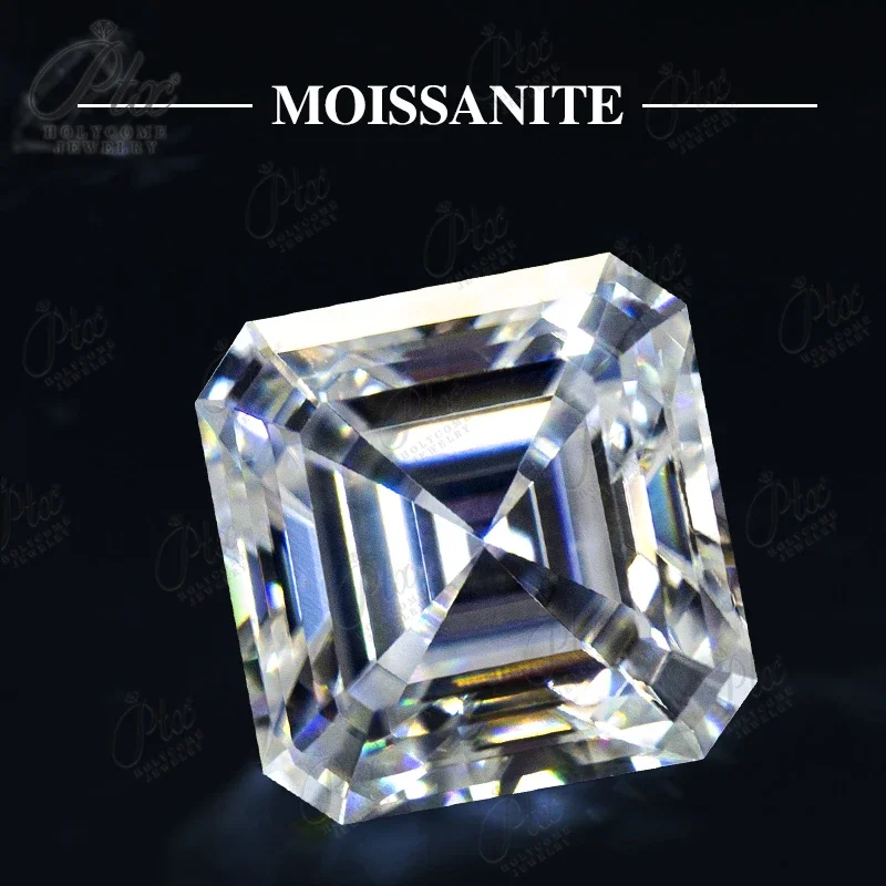 

Natural D White Brilliant Asscher Cut Moissanite Stone Customized Gemstone VVS1 Diamond for Jewelry Making Wholesale Price