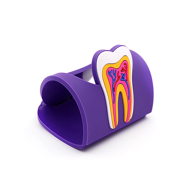 1pc Cute Teeth Shape Name Card Holder Display Stand Colorful Rubber Teeth Molar Shape Phone Card Name Storage Holder