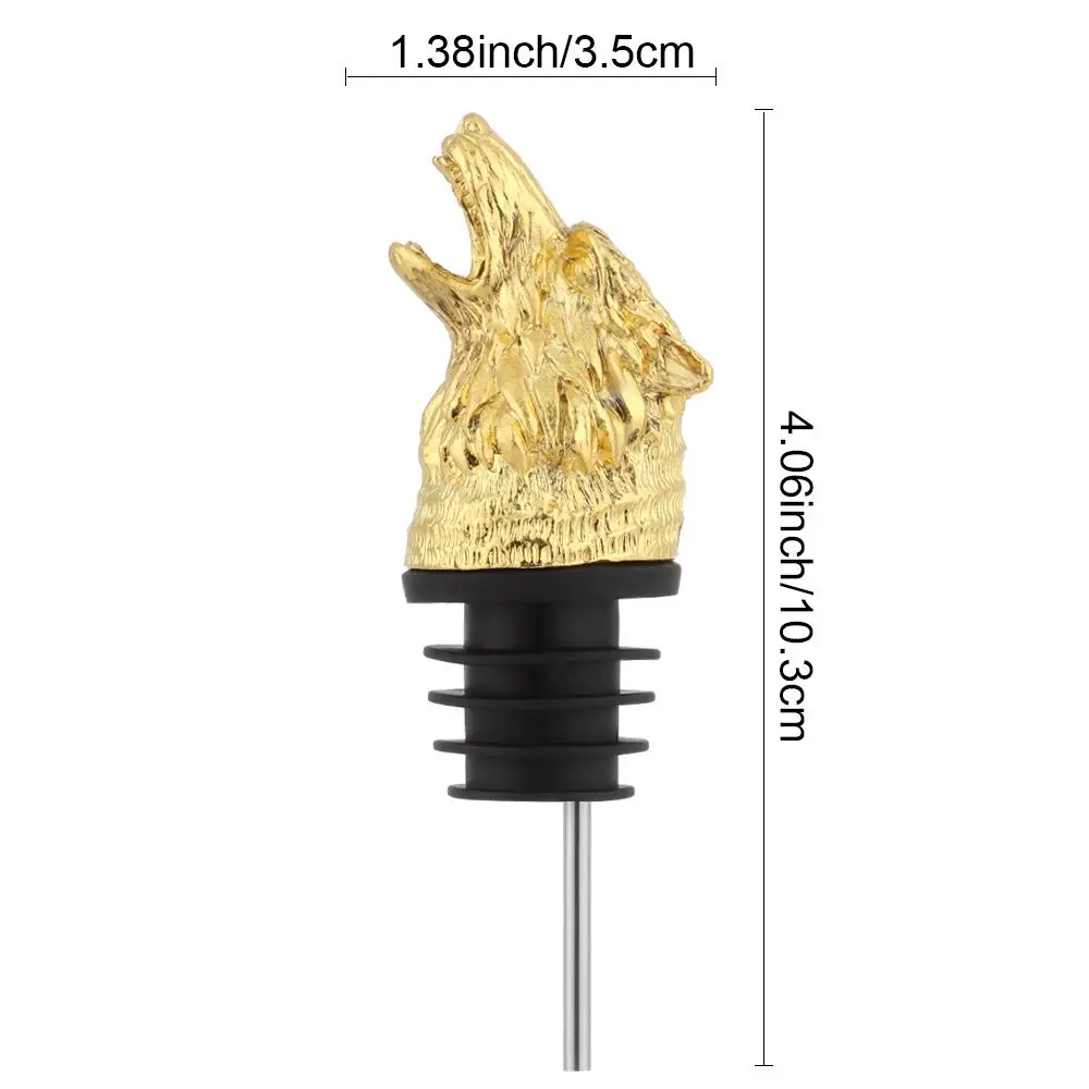 1 PC Wolf Head Wine Mouth Wolf Head Wine Guide Pour Wine Stopper Zinc Alloy Wine Stopper Bartender Tool Wine Accessories