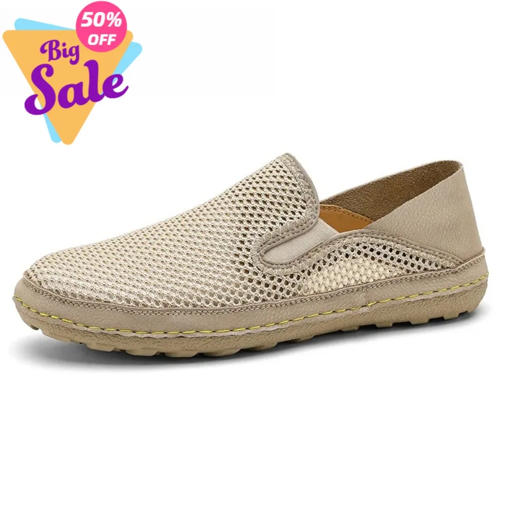 

New Men's Flat Casual Shoes Breathable Mesh Men's Shoes Comfortable Loafers Fashion Summer Walking Shoes Outdoor Men Sneakers