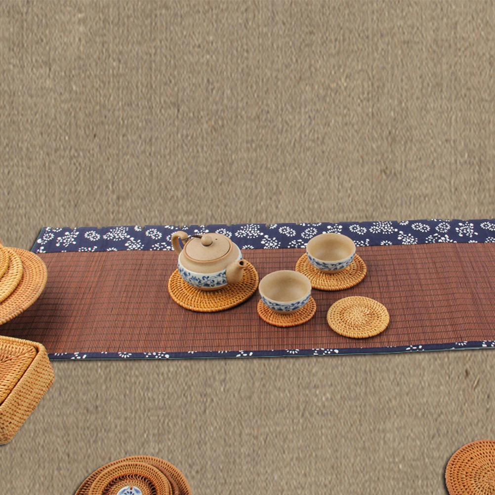 

Insulated Coaster Rattan Round Pad Cup Mat Tea Set Holder Bamboo Heat Resistant
