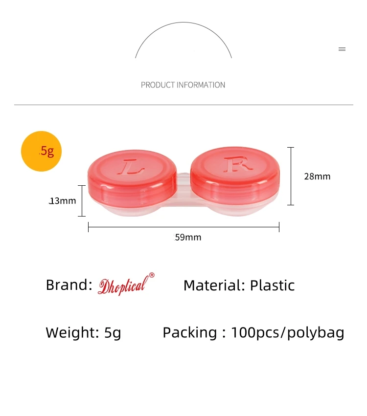100 Stück unsichtbare Farbe Kontaktlinsen Fall mehrfarbige Süßigkeiten Paar Box Brille Internet Promi Lagerung Lagerung grenz überschreitend – Detail 2
