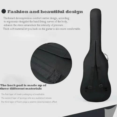 

Durable Electric Guitar Gig Bag Waterproof Soft Oxford Cloth Bass Case with Double Straps and Backpack Design for Instrument