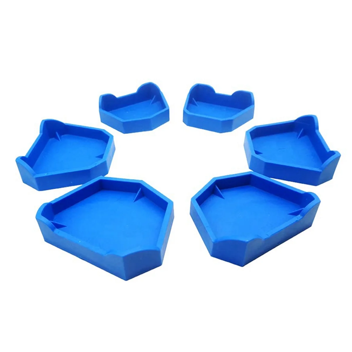 6PCS Dental Model Base Former Impression Trays Base Molds Set for Lab Plaster Model Cast Trimming