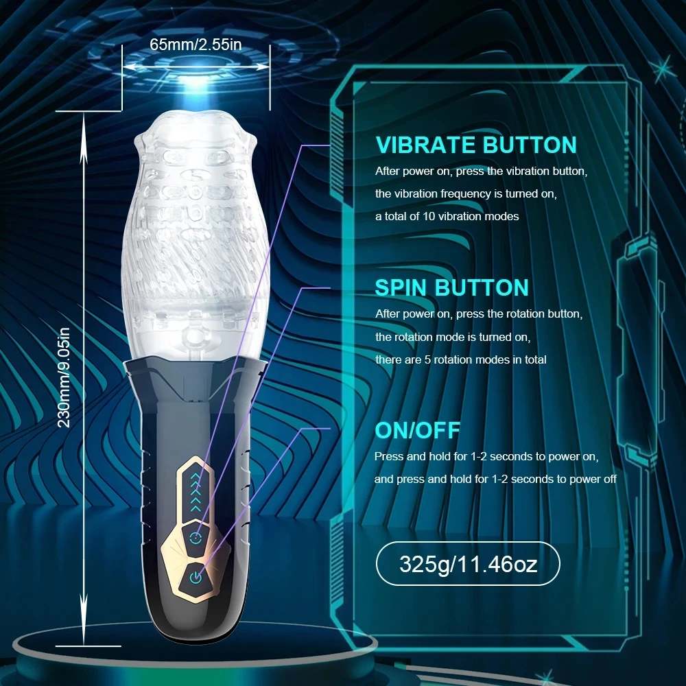 Automatic Male Masturbator Rotation Silicone Vagina Vibrator Electric Pocket Pussy For Penis Male Piston Automatic Mastubator - view 5