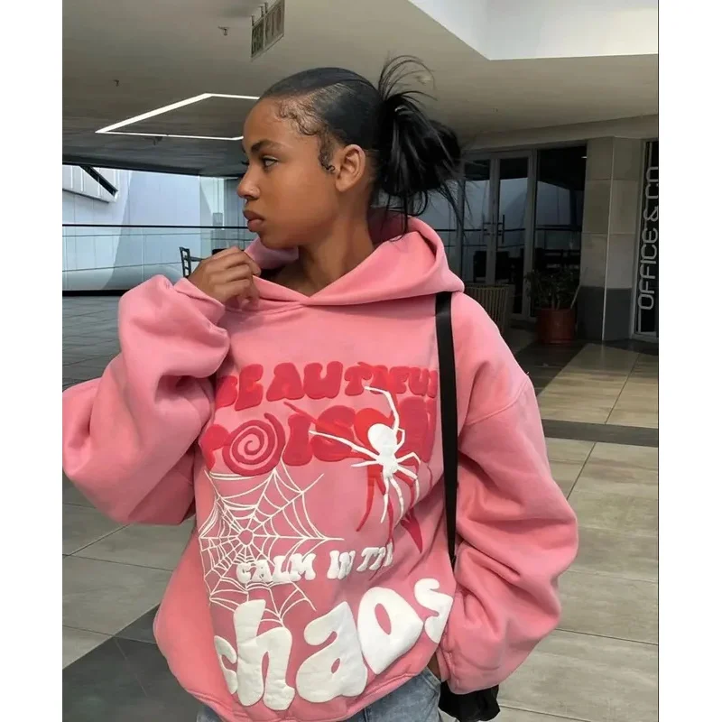 جديد 2025 سترة نسائية بغطاء للرأس هاراجوكو مطبوعة بحروف فضفاضة بنطلون هيب هوب بانك بأكمام طويلة جيب للرجال بنطلون رياضي Stre ★ ★ ★