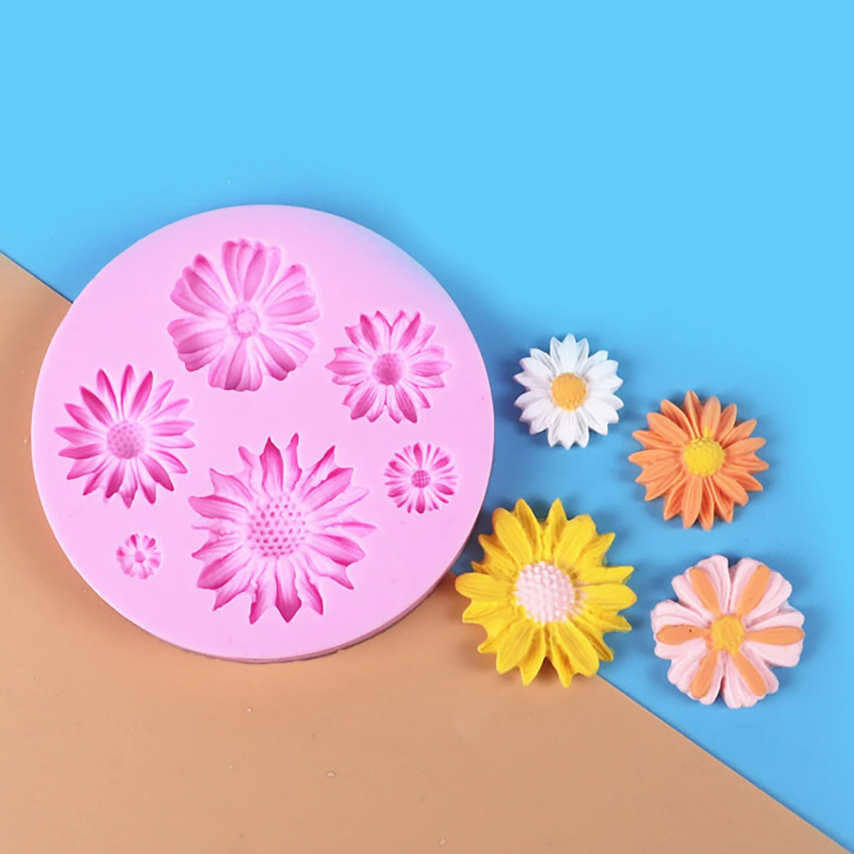 3D Flower Silicone Mold Daisy Sun Flower Cake Candy Chocolate Sugarcraft Ice Pastry Baking Tool Fondant Cake Decoration Mould