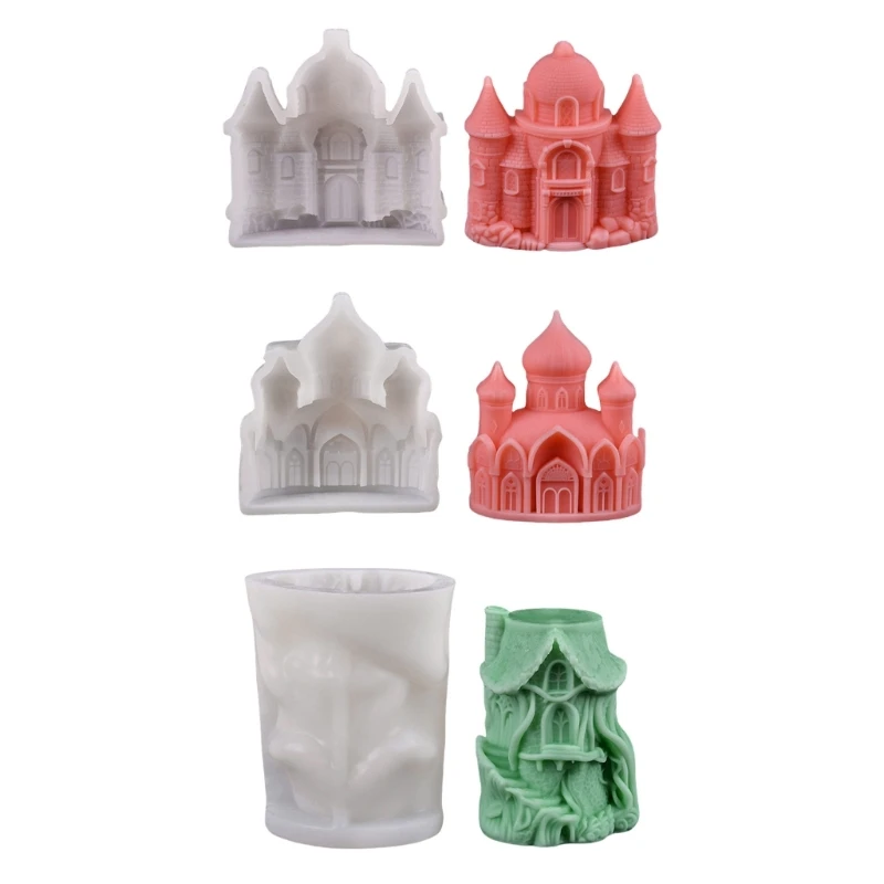 

652F Ancient Castles Silicone Mould 3D Castles Molds Ornament Molds Plasters Molds Casting Molds Epoxy Resin Molds