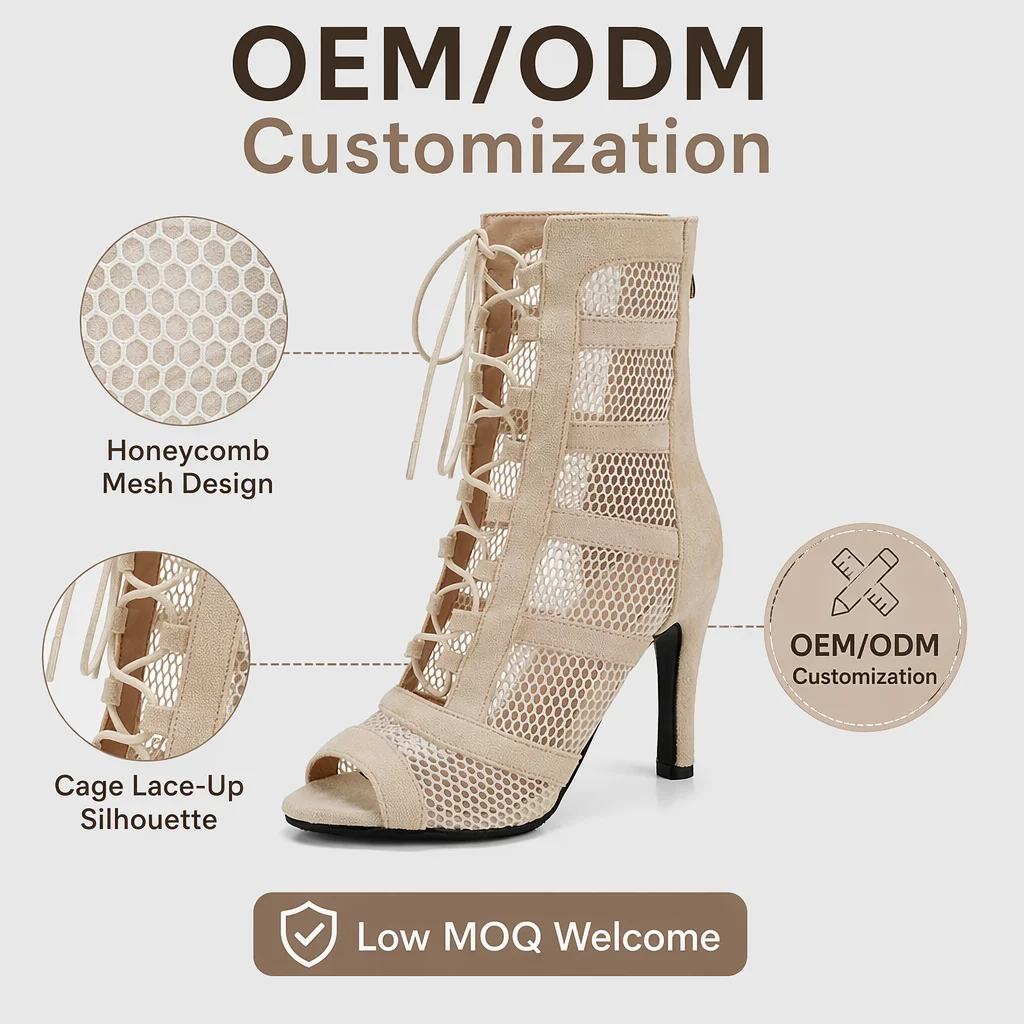 Women's Dance Shoes Girls Modern Dance Latin Jazz Stiletto Boots Ladies High-Heeled Ankle Boots Sexy Tango Shoes