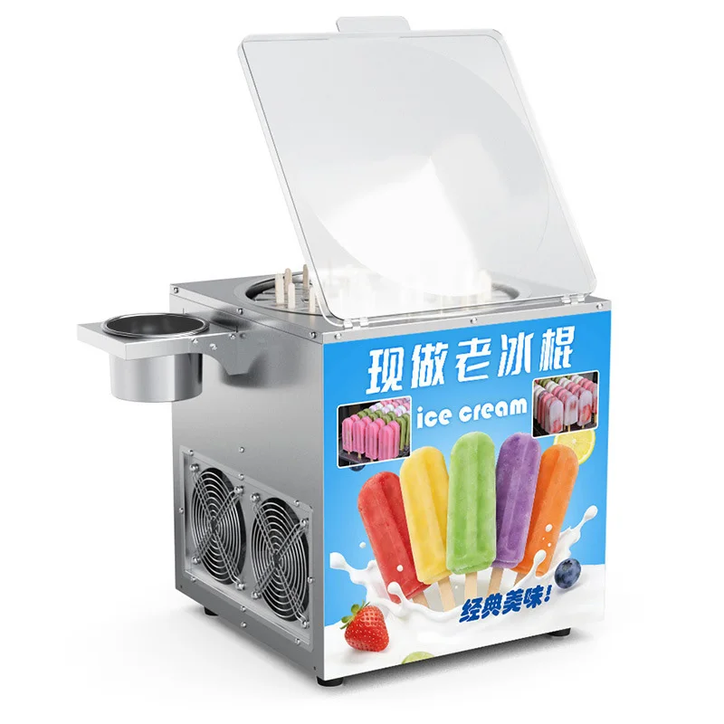 Commercial Popsicle Maker Quick-Freezing Fruit, Yogurt, and Ice Cream Machine 32 Popsicles per Batch Stainless Steel Housing