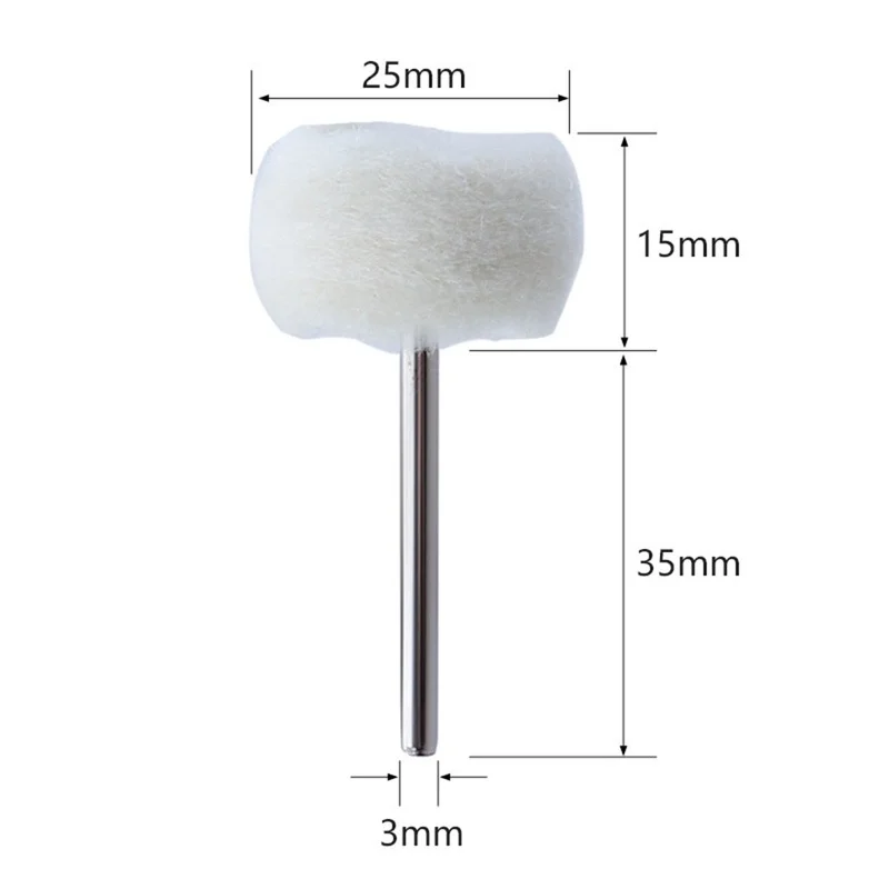 1/3/5/10 Pak Dremel Aksesoris Wol Poles Kepala Penggilingan Perhiasan Roda Logam Merasa Sikat untuk Alat Putar Aksesoris