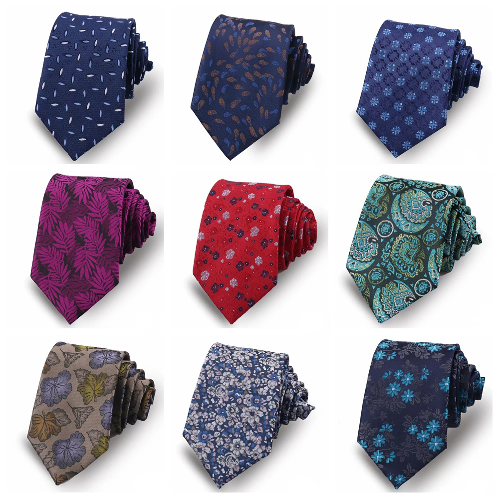 Fashion Men Tie 100% Silk Necktie Silk Necktie For Men New Style Floral Paisley Fit Wedding Business Workplace Slim Ties Gift