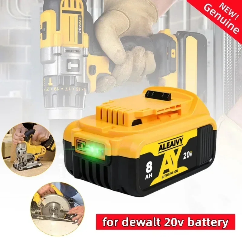 ของแท้ DCB200 20V 8000mAh แบตเตอรี่ทดแทนแบตเตอรี่ลิเธียมสําหรับ DeWalt 18V DCB184 DCB200 DCB182 DCB180 DCB181 DCB182 DCB201 DCB206