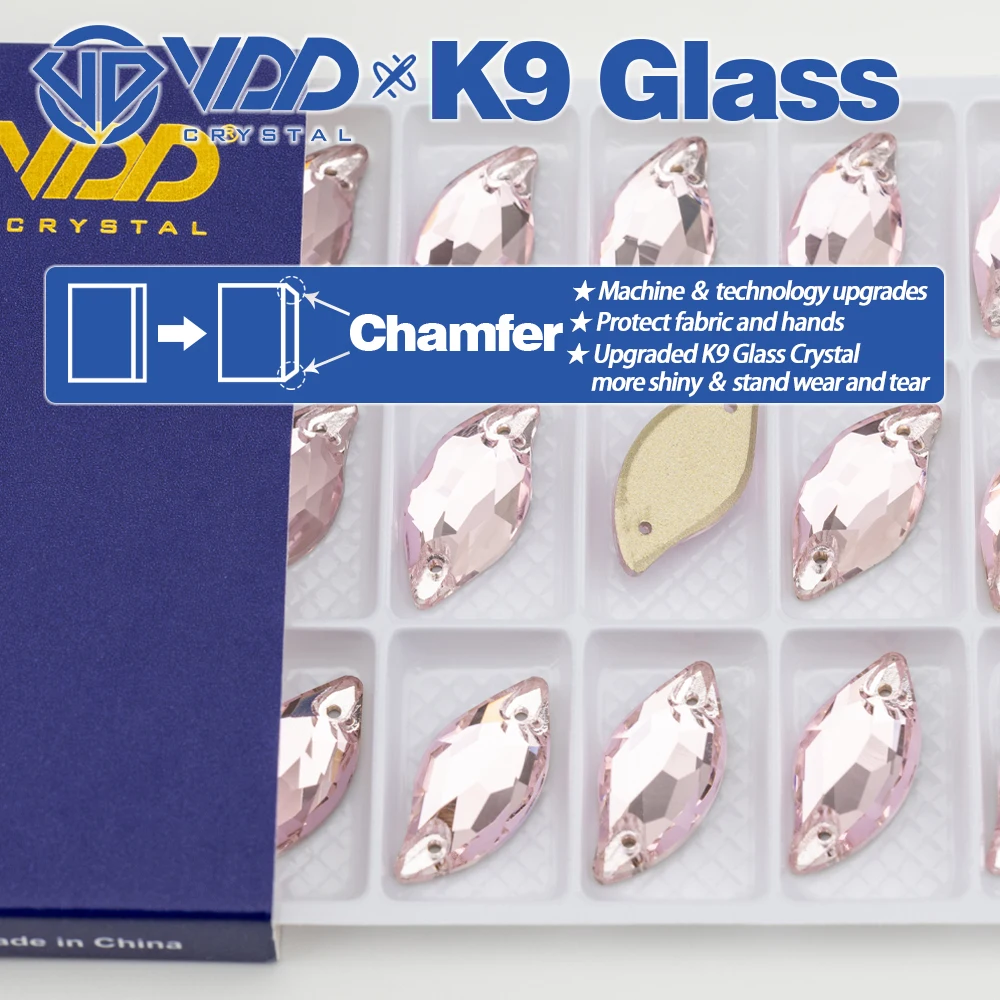 VDD S121 Light Rose AAAAA Top Quality K9 Glass Sew On Rhinestones Crystal Sewing Flatback Stones For DIY Garment Decorations