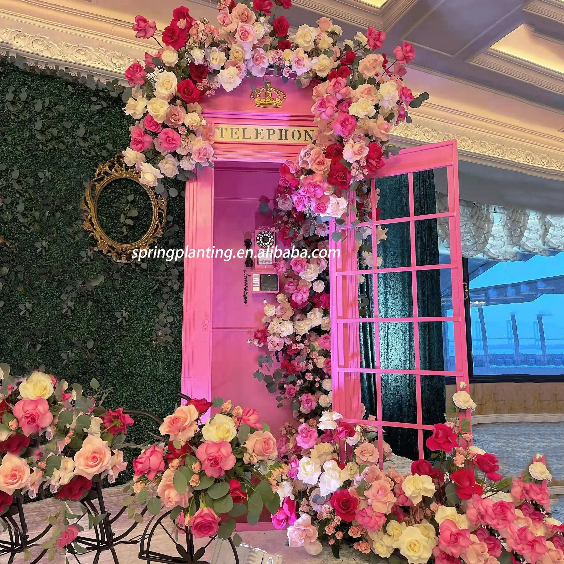 

Hot selling in 2025 Pink Phone Booth London Retro Phone Booth Handmade Craft Wedding Decor Bar Decor Pink Telephone Booth