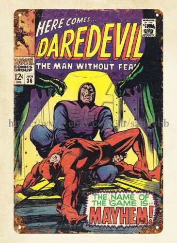 1pcs superhero daredevil Comics 1968 metal tin sign home kitchen wall art