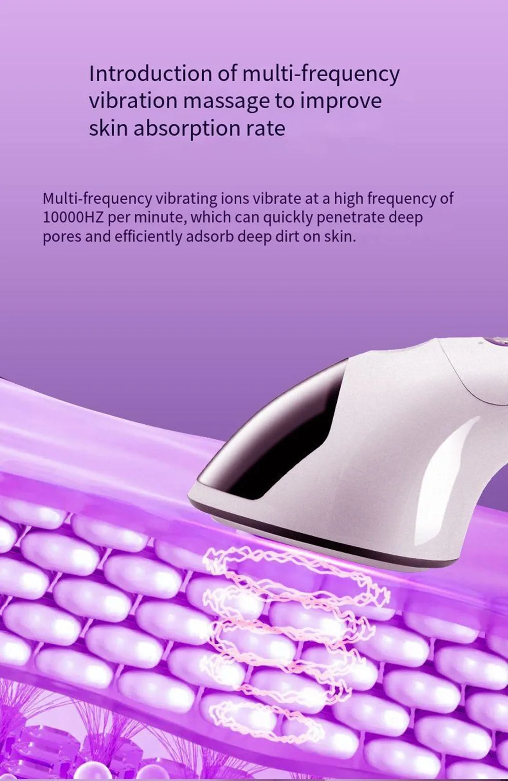 Ultrasoon schoonheidsinstrument Huishoudelijke gezichtsmassager Lift Foton Verjongingsmasker Instrument Reiniging en hydraterend Impor