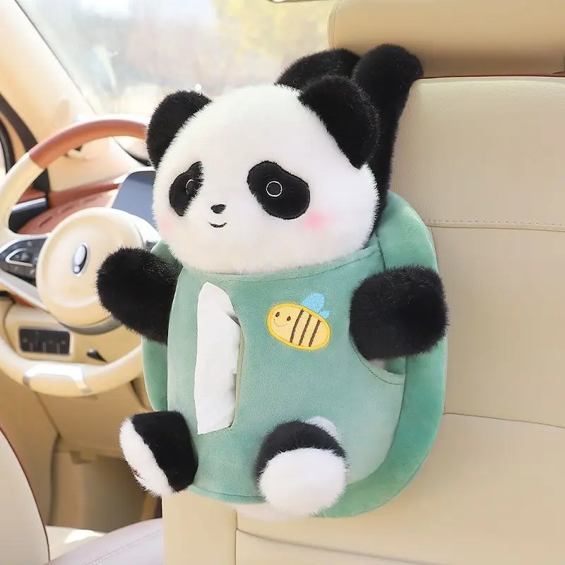 

Car Mounted Tissue Box Hanging Type Cute Cartoon Panda Fox Doll Car Backrest Tissue Box Car Interior Decoration Car Accessories