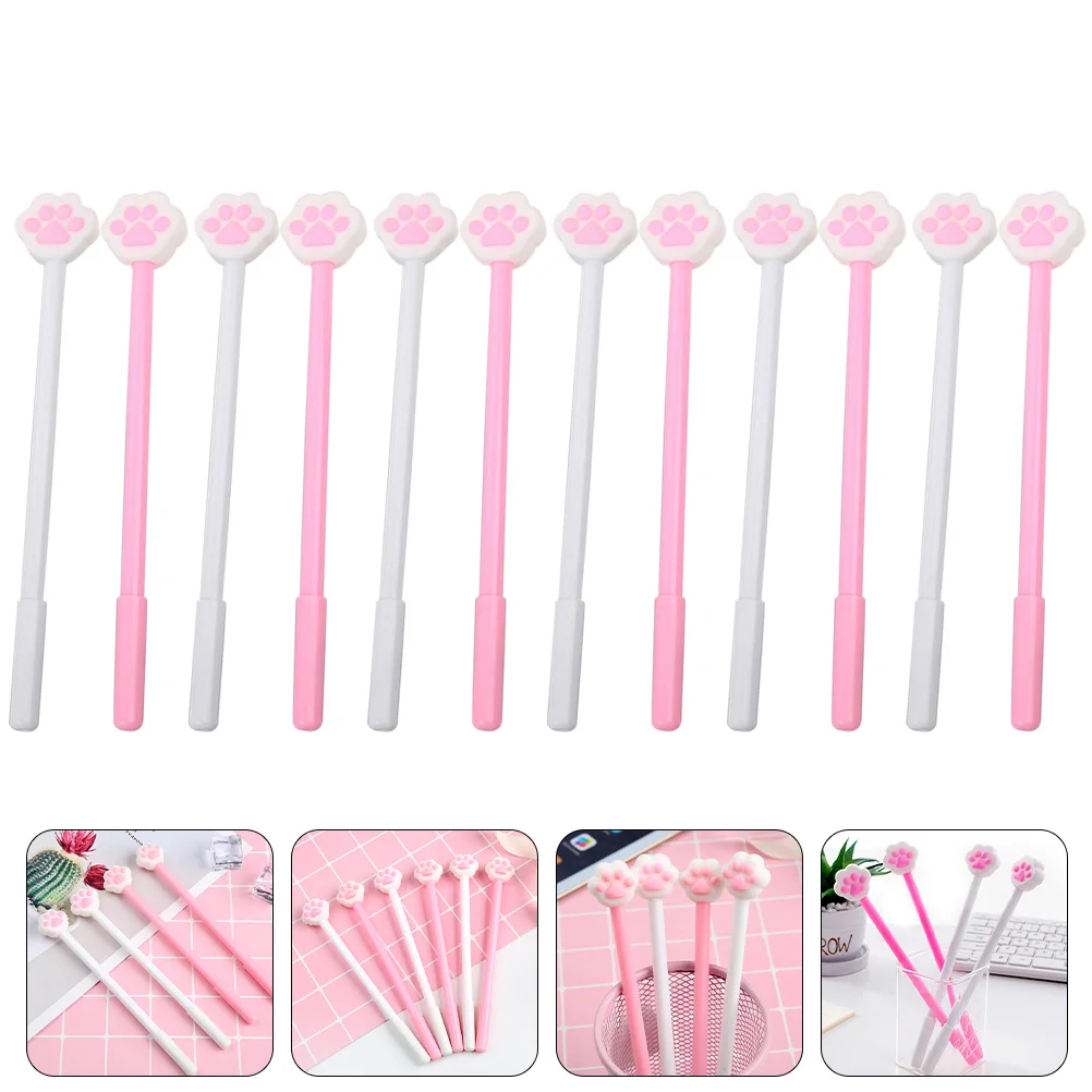 

12 Pcs Cat Claw Gel Pen Ink Pens for Students Cute Cartoon Novelty Child Writing