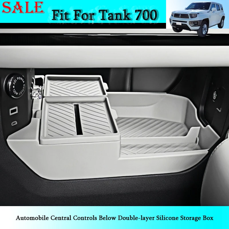 Fit for Chery Jetour G700 2025+ Automobile Central Controls Below Double-layer Silicone Storage Box Car Interior Storage Parts