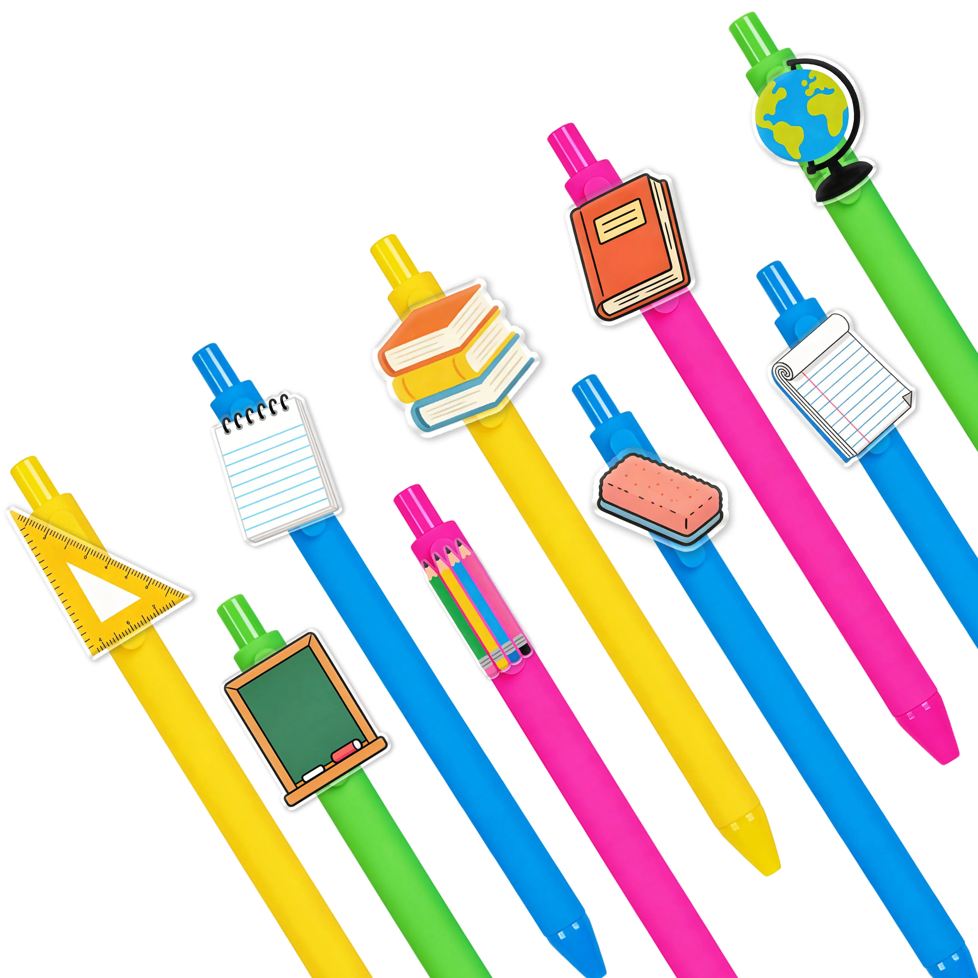 

Набор цветных шариковых ручек в форме канцелярских принадлежностей, 18/24 шт., серия для ежедневных занятий, выдвижные ручки для подписи, для школы