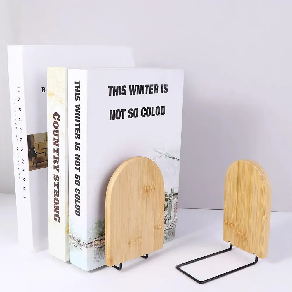 Creative Nature Office Supplies School Desktop Organizer Student Stationary Book Holder Wood Bookend Book Stand Bookshelf