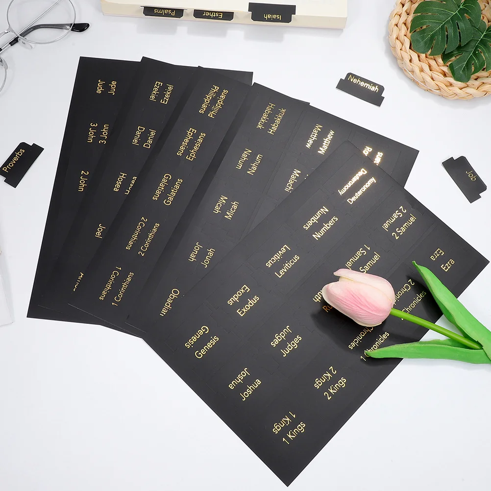

10Pcs Bible Book Tabs Laminated Writable Surface Quick Access Navigation Peel-and-Stick Faith-Based Presents Elegant Design