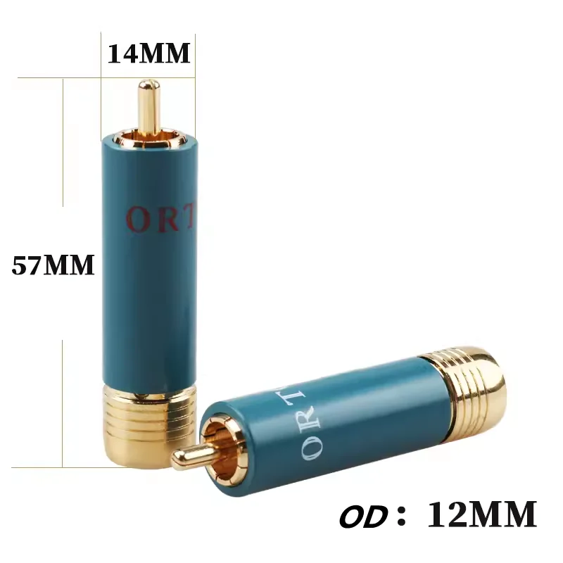 Enchufe RCA de Latón chapado en oro, Conector de línea de señal RCA, adaptador de Terminal AV, 4 piezas