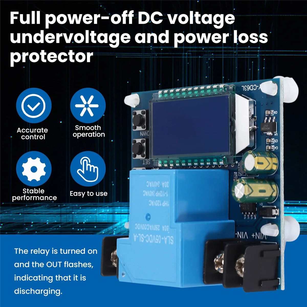 DC6-60V 30A Storage Battery Charging Control Module Protection Board Charger Time Switch LCD Display XY-CD63L-AB01