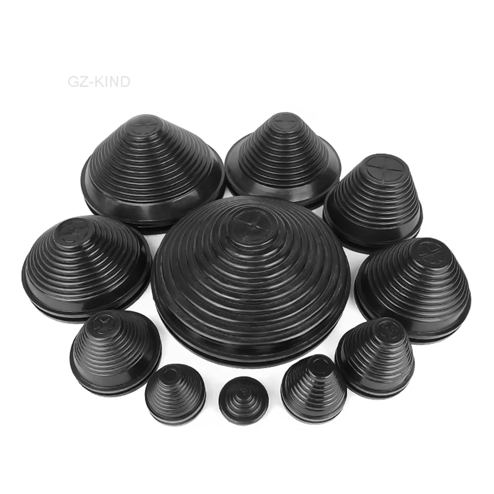 1/2/5/10 pcs 12mm-130mm black conical Blanking rubber grommets sleeves gasket cable wiring gasket Protect Bush dust plug