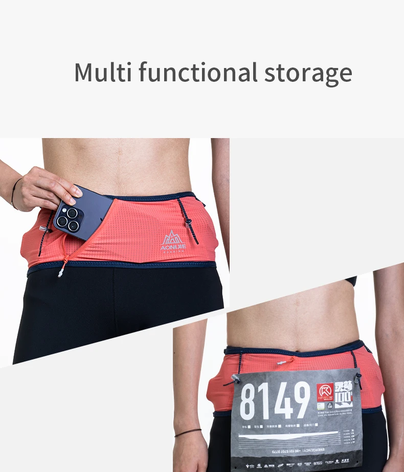 AONIJIE W8101 Hydration Running Belt Waist Pack Travel Money Bag Trail Marathon Gym Workout Fitness Mobile Phone Holder