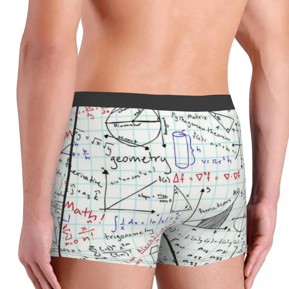 Sexy Male Cool Math Homework Underwear Mathematical Mathematics Teacher Boxer Briefs Men Stretch Shorts Panties Underpants