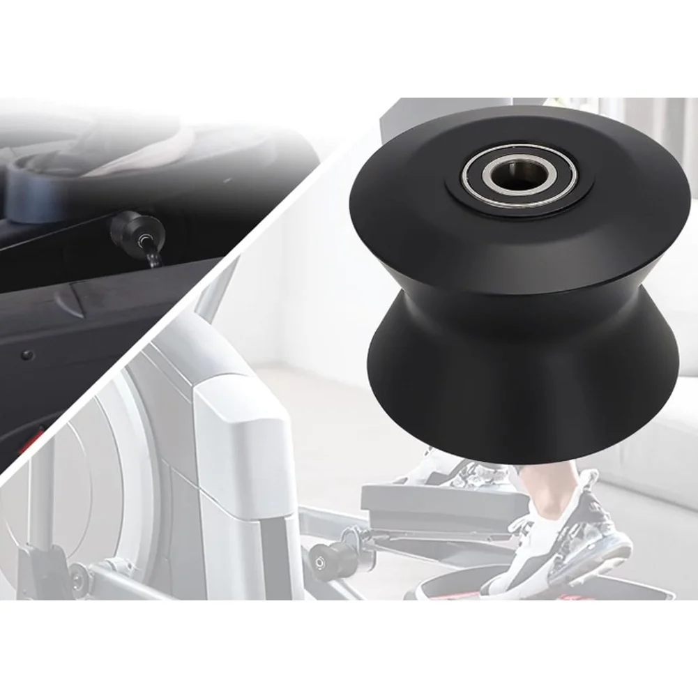 Wheel Roller Spare Part for Elliptical Trainers Using Dual Material Construction Plastic and Rubber for Balanced Load Handling