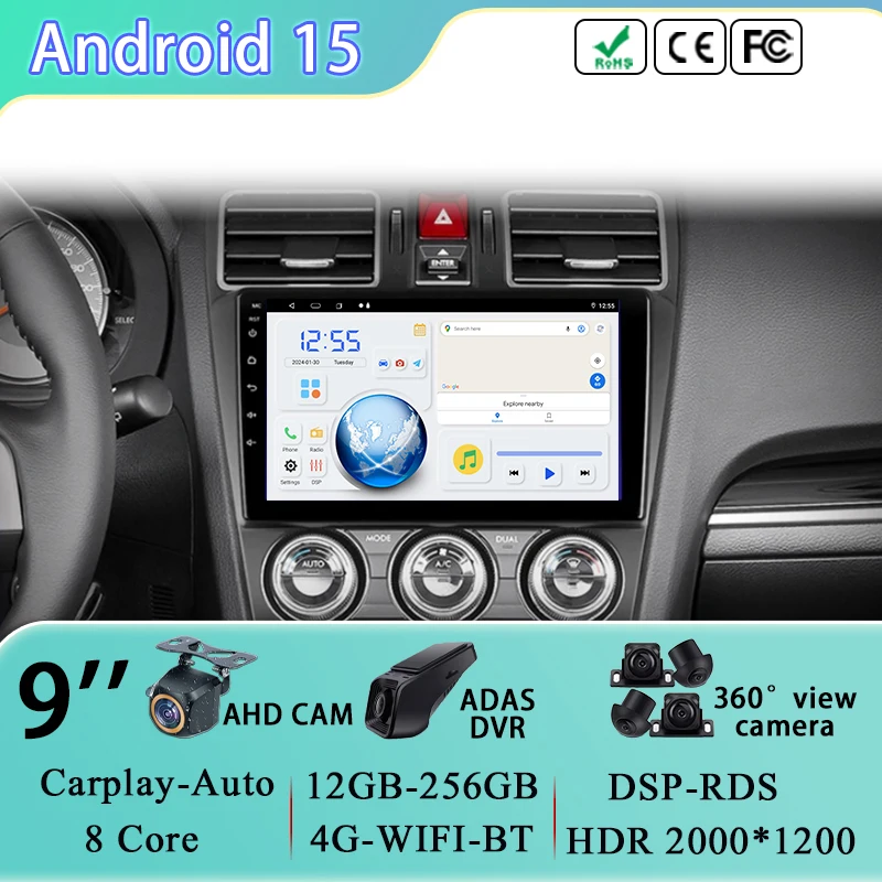 

4G WIFI For Subaru Forester XV WRX 2012- 2015 GPS Navigation Android Auto Carplay Car Radio Multimedia Video Player No 2din dvd
