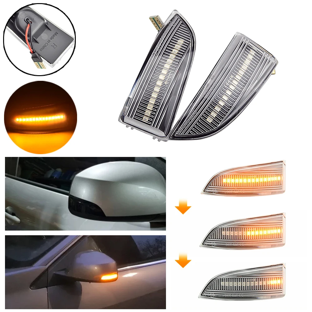 

For Renault Grand Scenic Laguna III X91 Fluence Megane 3 MK3 2pcs Side Mirror Indicator Flasher Dynamic LED Turn Signal Light