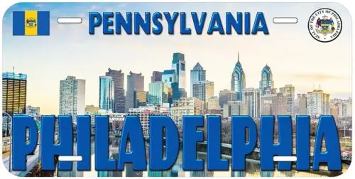 Philadelphia Pennsylvania Novelty Car License Plate Aluminum