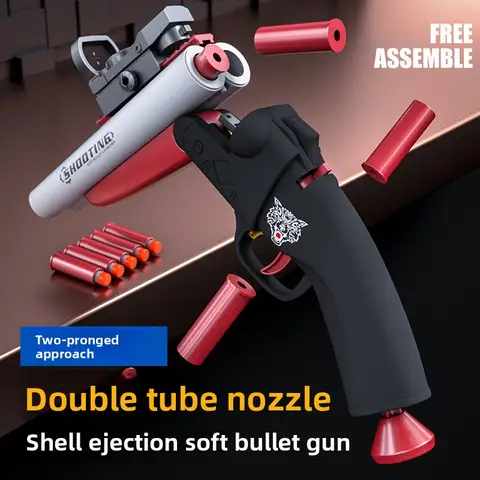 Shell-firing Toy Shotgun Suitable for Children Aged 8 and Above, Dual-shot Toy Gun for Teens, Youngsters, and Boys