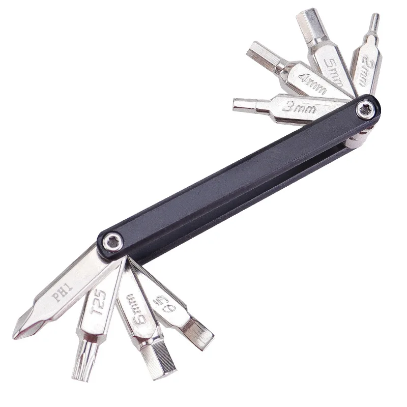 8-in-1 Fahrrad-Reparaturwerkzeug-Set Motorrad MTB Rennrad Schraubendreher-Set Faltbarer Sechskant-Speichenschlüssel Mountainbike Rennrad Werkzeug-Set – Detail 16
