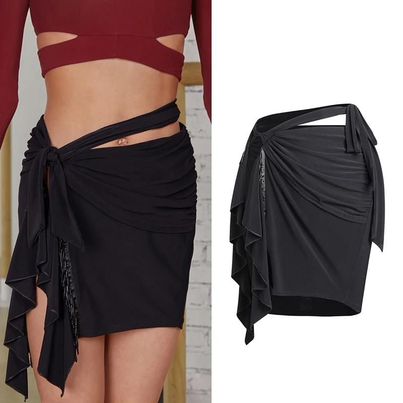 

Zym Children Latin Dance Skirts For Girls Black Wrapped Skirt Samba Chacha Tango Practice Dress Latin Dance Costumes DQS15473