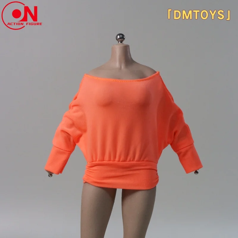 DMTOYS DF095 1/6 Scale Female Batwing Sleeve Boat Neck Dress Skirt Clothes Model Fit 12inch Action Figure Dolls